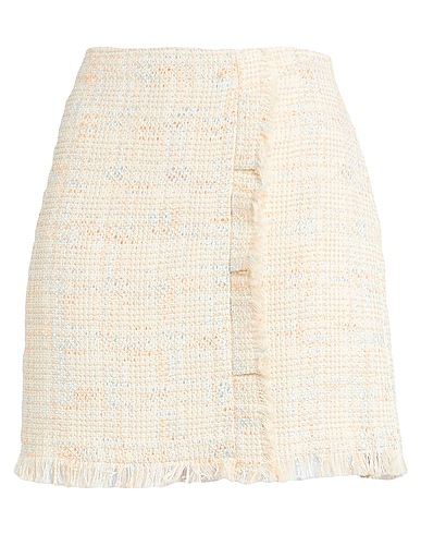 LIU •JO Mini skirt Beige 50% Cotton, 33% Viscose, 14% Acrylic, 2% Polyamide, 1% Polyester