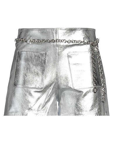 MAJE Leather trouser Silver 100% Sheepskin