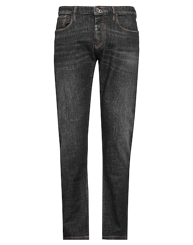 EMPORIO ARMANI Denim trousers Black 99% Cotton, 1% Elastane