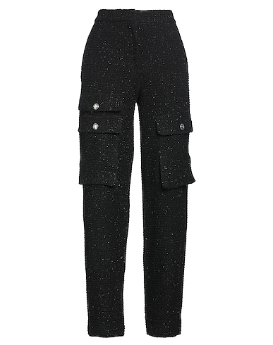 MAJE Casual pants Black 56% Cotton, 28% Acrylic, 12% Polyester, 2% Metallic fiber, 2% Viscose