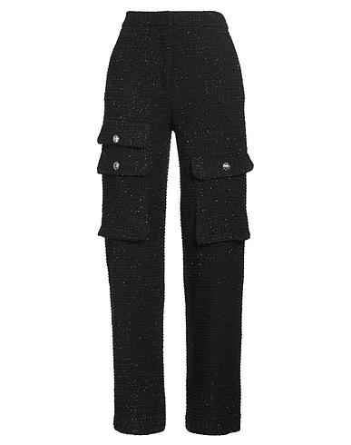 MAJE Casual trouser Black 52% Cotton, 32% Acrylic, 12% Polyester, 2% Metallic fiber, 2% Other Fibres