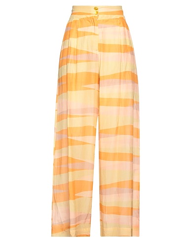 SKILLS & GENES Casual pants Orange 70% Cotton, 30% Silk