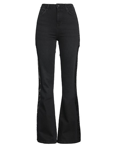 KARL LAGERFELD Denim trousers Black 99% Cotton, 1% Elastane