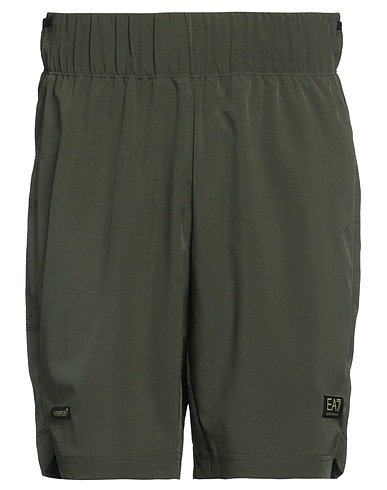 EA7 Shorts & Bermuda Dark green 87% Polyester, 13% Elastane