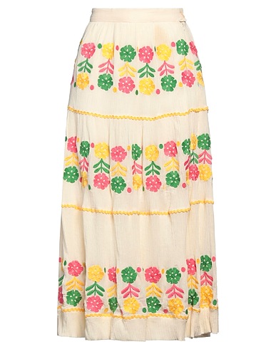 ANTIK BATIK Midi-Rock Elfenbein 100% Baumwolle