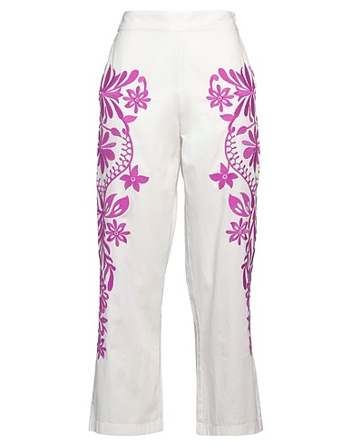 MAJE Casual pants White 100% Cotton, Polyester
