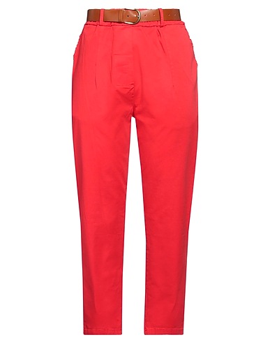 TENSIONE IN Casual trouser Red 97% Cotton, 3% Elastane