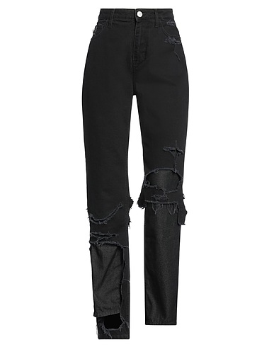 RAF SIMONS Denim trousers Black 100% Cotton, Polyester