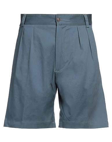 MESSAGERIE Shorts & Bermuda Slate blue 97% Cotton, 3% Elastane