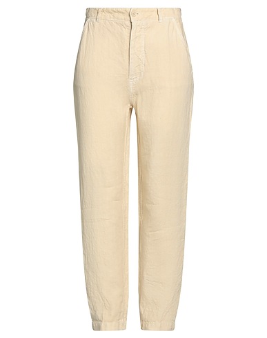 120% LINO Casual pants Pastel yellow 100% Linen