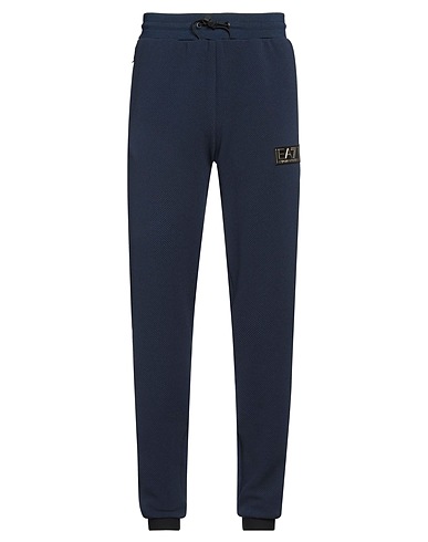 EA7 Casual trouser Navy blue 94% Polyester, 6% Elastane, Polyamide, Rubber