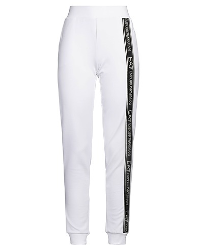 EA7 Pantalone Bianco 50% Poliestere, 24% Cotone, 23% Modal, 3% Elastan