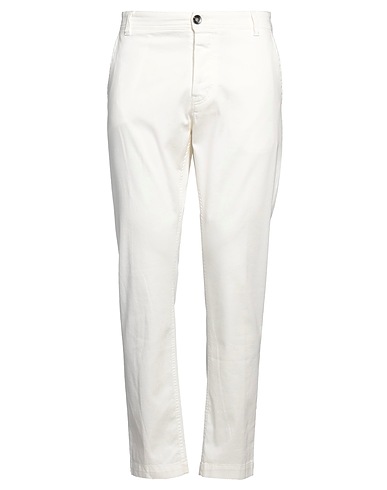 OFFICINA 36 Casual trouser White 97% Cotton, 3% Elastane