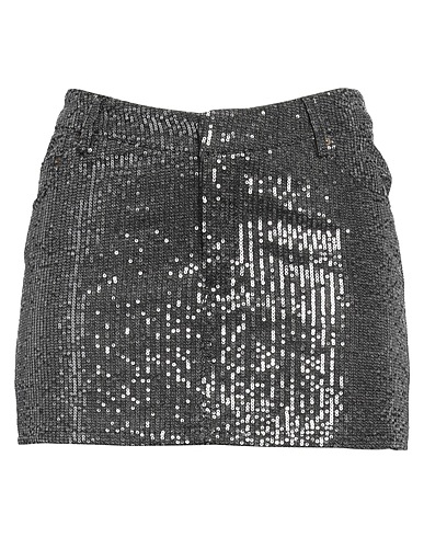 ROTATE BIRGER CHRISTENSEN Denim skirt Black 100% Cotton, Recycled polyester