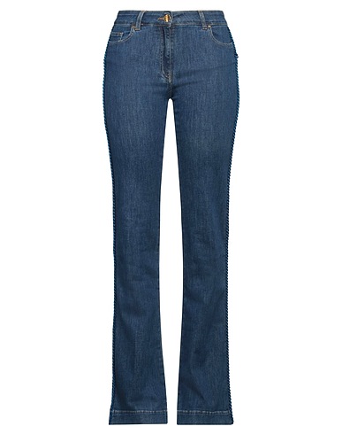 SIMONA CORSELLINI Bootcut Jeans Blue 92% Cotton, 6% Elastomultiester, 2% Elastane