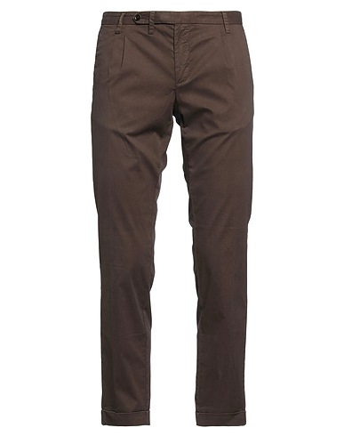 AT.P.CO Casual pants Dark brown 74% Cotton, 24% Tencel™, 2% Elastane