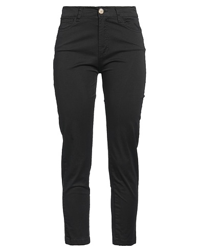 LE STREGHE Casual pants Black 97% Cotton, 3% Elastane