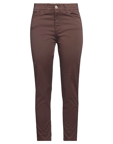 LE STREGHE Casual trouser Chocolate brown 97% Cotton, 3% Elastane