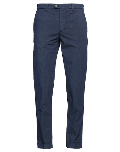 TELERIA ZED Casual trouser Navy blue 76% Cotton, 15% Polyester, 6% Linen, 3% Elastane