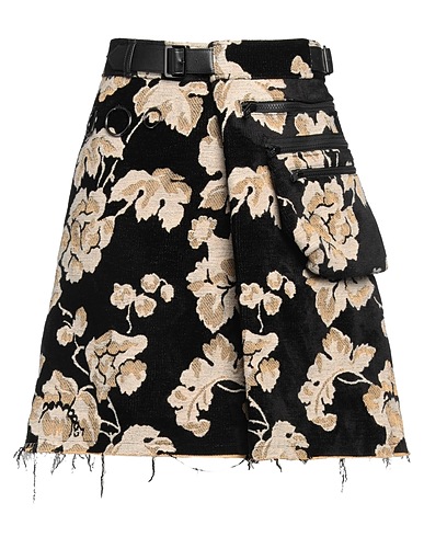 UNDERCOVER Mini skirt JUN TAKAHASHI Black 47% Rayon, 37% Acrylic, 16% Polyester, Sheepskin