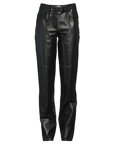 ANGELICA MONTINI Casual trouser Black 100% Leather