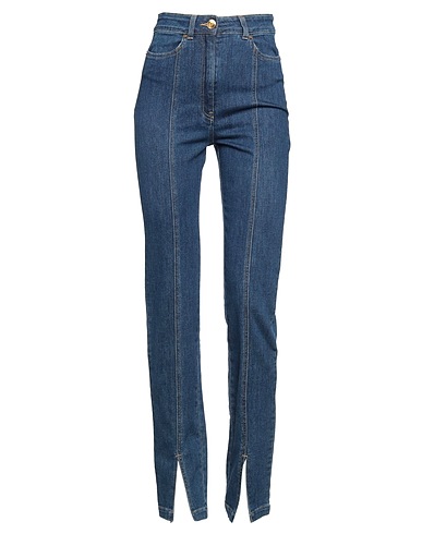 SIMONA CORSELLINI Denim trousers Blue 92% Cotton, 6% Elastomultiester, 2% Elastane