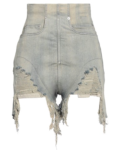 DRKSHDW by RICK OWENS Denim shorts Blue 91% Cotton, 6% Elastomultiester, 3% Rubber