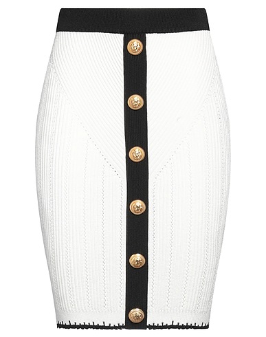 BALMAIN Mini skirt White 84% Viscose, 16% Polyester