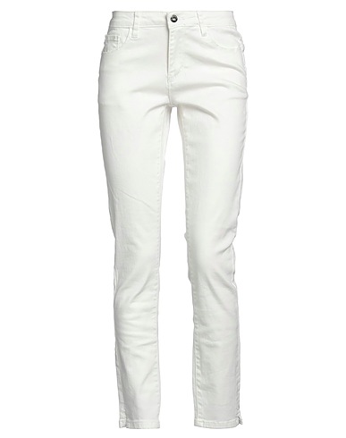 NO SECRETS Casual trouser White 97% Cotton, 3% Elastane