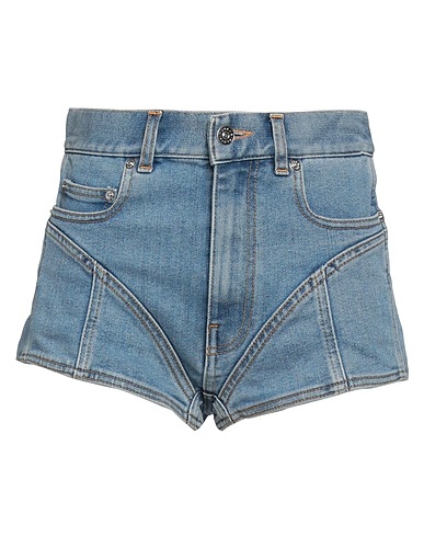 MUGLER Denim shorts Blue 72% Cotton, 28% Elastomultiester, Polyamide, Elastane