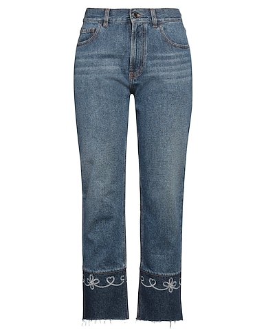 CHLOÉ Pantaloni jeans 87% Cotone, 13% Canapa, Pelo di vitello, Poliestere