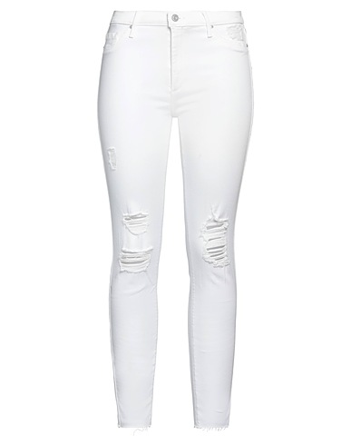 BLACK ORCHID Denim trousers White 92% Cotton, 6% Elastomultiester, 2% Elastane