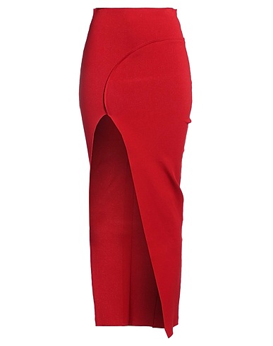 RICK OWENS Maxi Skirts Red 63% Viscose, 27% Polyester, 7% Polyamide, 3% Elastane