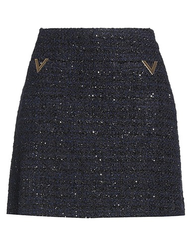 VALENTINO GARAVANI Mini skirt Midnight blue 36% Viscose, 29% Synthetic fibers, 22% Cotton, 8% Metallic fiber, 5% Wool
