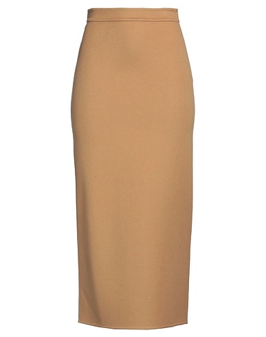VALENTINO GARAVANI Midi skirt Camel 90% Virgin Wool, 10% Cashmere