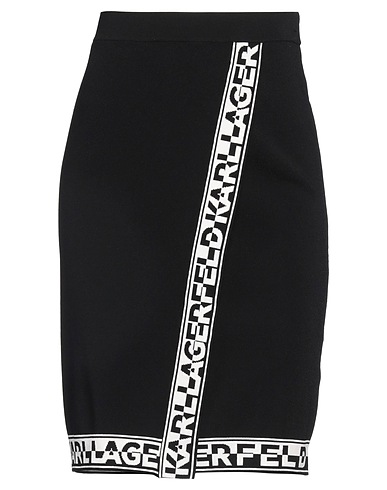 KARL LAGERFELD Midi skirt Black 83% Recycled viscose, 17% Polyester