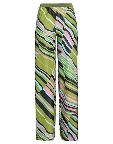 MALÌPARMI Casual pants Green 82% Polyester, 18% Elastane