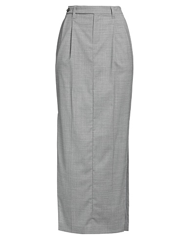BRUNELLO CUCINELLI Long skirt Grey 98% Virgin Wool, 2% Elastane