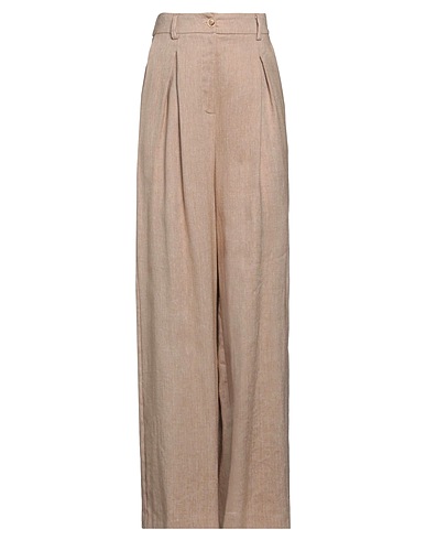 CROCHÈ Casual trouser Sand 46% Linen, 27% Cotton, 27% Polyester