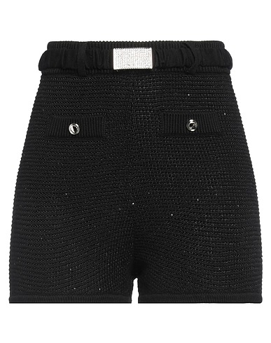 ALESSANDRA RICH Shorts & Bermuda Black 76% Cotton, 24% Polyester