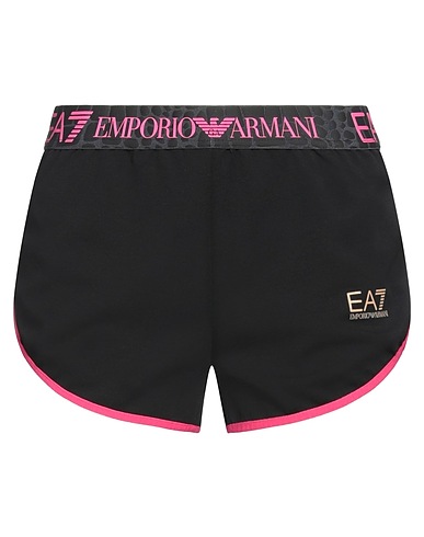 EA7 ショートパンツ＆バミューダパンツ ブラック ポリエステル 50% / コットン 24% / レーヨン 23% / ポリウレタン 3%
