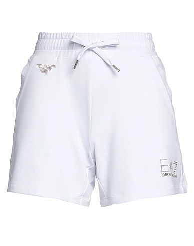 EA7 ショートパンツ＆バミューダパンツ ホワイト ポリエステル 60% / レーヨン 36% / ポリウレタン 4%