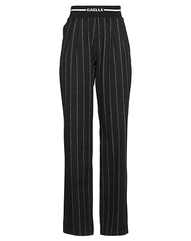 GAëLLE Paris Casual trouser Charcoal 70% Cotton, 25% Polyester, 5% Other Fibres, Polyamide