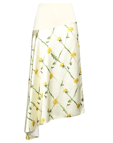 BURBERRY Midi skirt Pastel yellow 100% Polyester, Viscose, Polyamide, Elastane