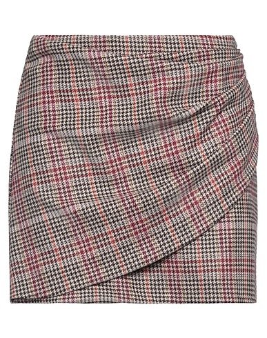 I BLUES Mini skirt Plum 31% Acrylic, 29% Wool, 26% Polyester, 11% Polyamide, 3% Other Fibres