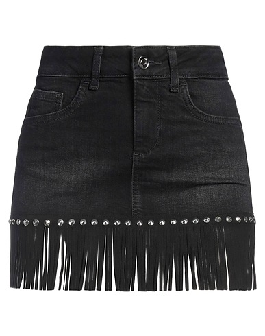 LIU •JO Denim skirt Black 98% Cotton, 2% Elastane
