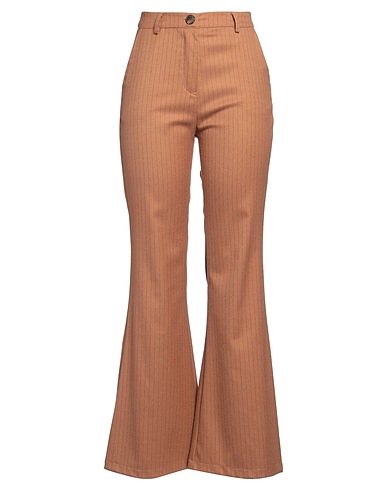 CROCHÈ Casual trouser Brown 65% Polyester, 32% Viscose, 3% Elastane