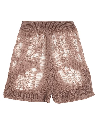 RICK OWENS Shorts & Bermuda KHAKI 50% Polyamide, 46% Mohair wool, 4% Elastane