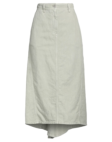 BRUNELLO CUCINELLI Maxi Skirts Sage green 60% Cotton, 40% Linen