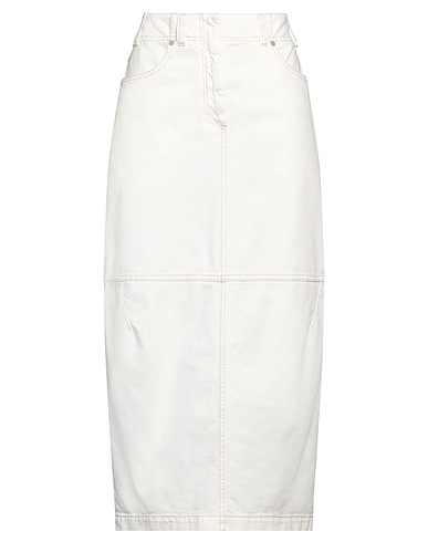 BRUNELLO CUCINELLI Gonna jeans Bianco 99% Cotone, 1% Elastan